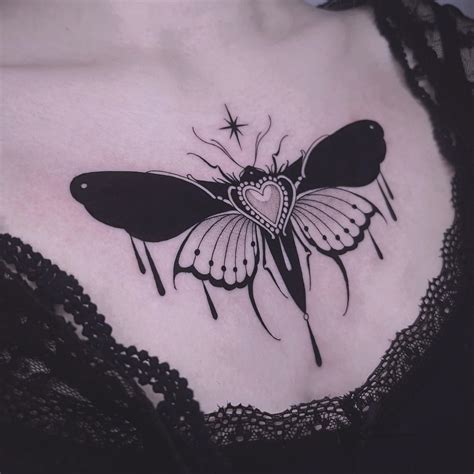 Top 10 sternum moth tattoo women ideas and inspiration